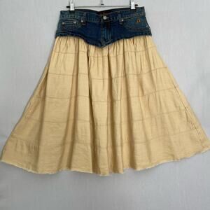 J Star Denim Waist Full Skirt Womens Medium Removable Bottom